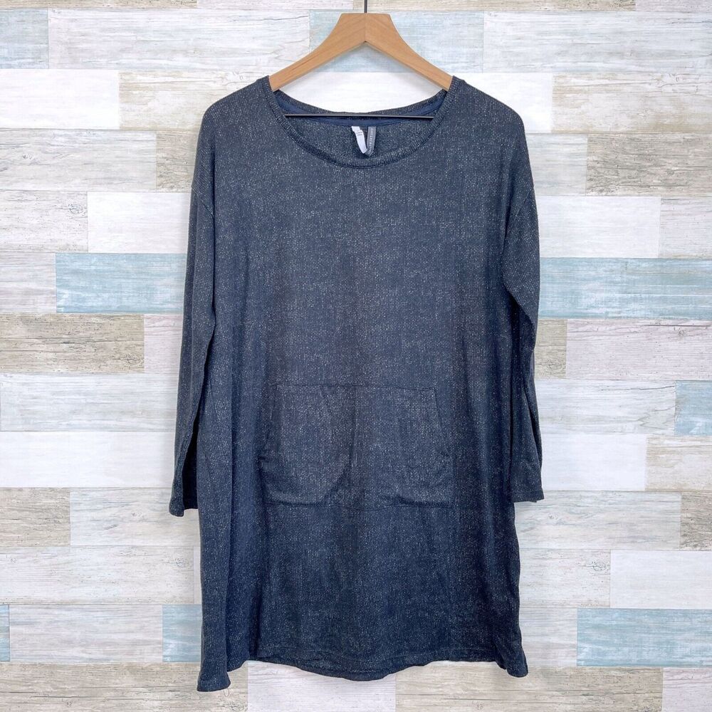 Jaclyn Intimates Pouch Pocket Pajama Dress Gray Soft Stretchy Womens Small